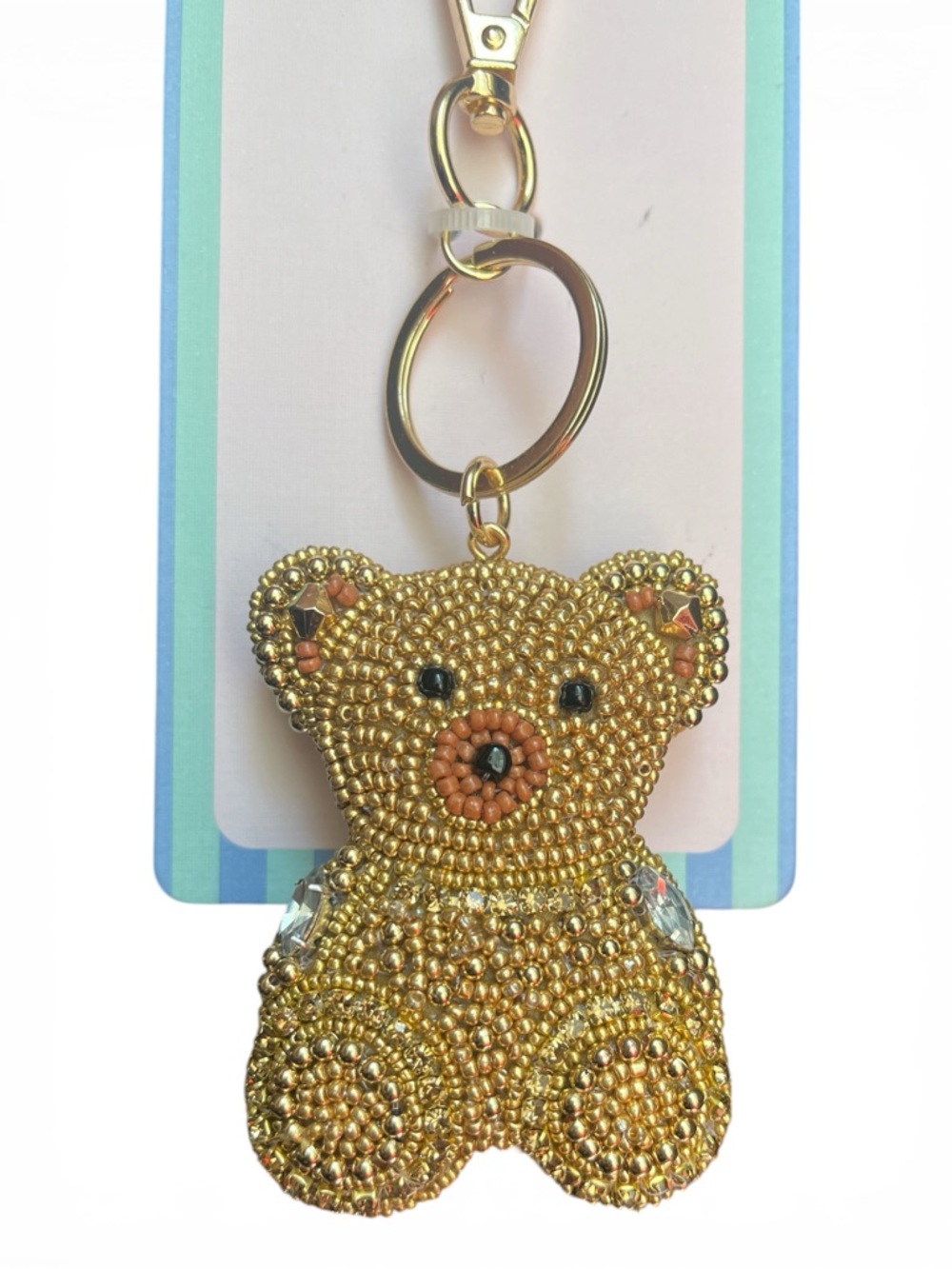 piper·k Hand Beaded Teddy Bear Bag Charm & Key Chain